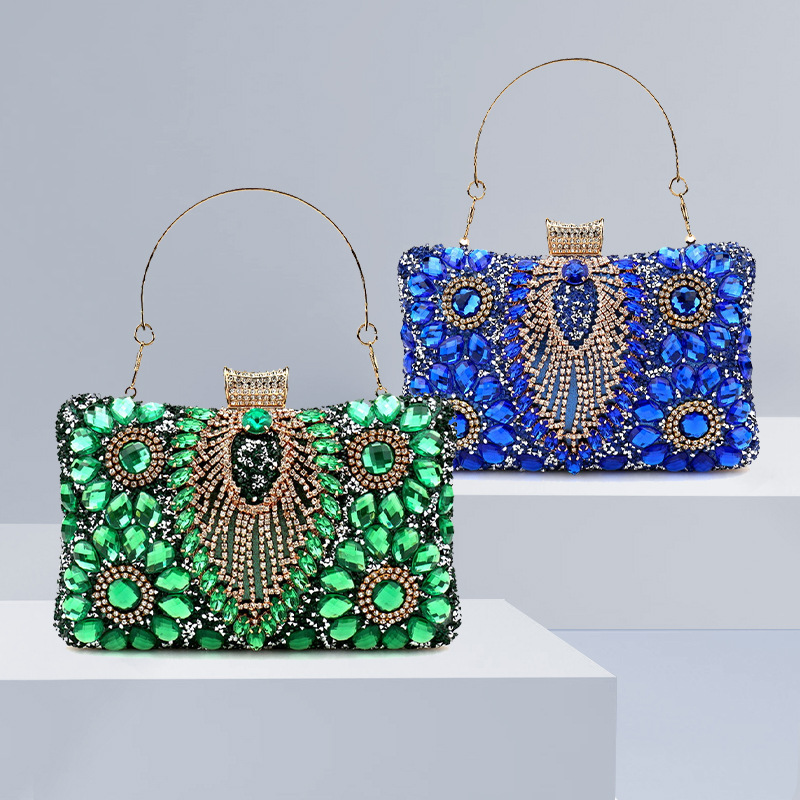 Luxury Bags Green - Luxury Green Tassel Evening Clutch Bag