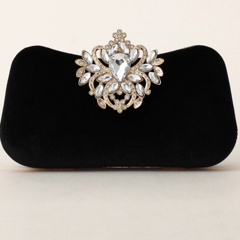 Dark Green Velvet Clutch Bag L - Luxury Bags Green review and price