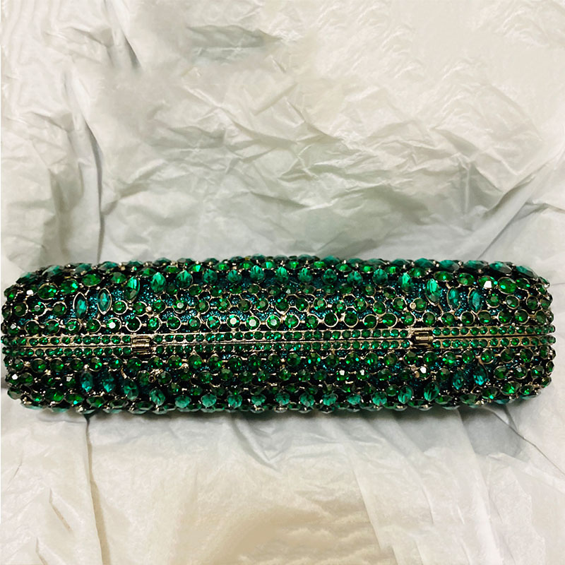 Luxury Green Rhinestone Evenin - Luxury Bags Green review and price
