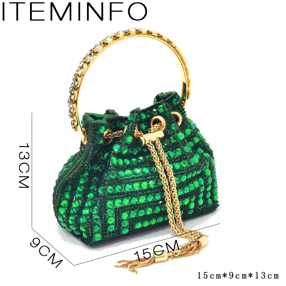 Luxury Green Rhinestone Shoes  - Luxury Bags Green review and price