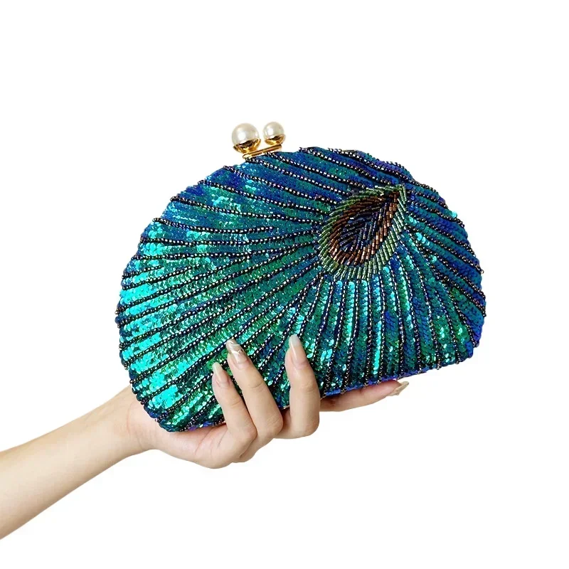 New Luxury Peacock Green Clutc - Luxury Bags Green review and price