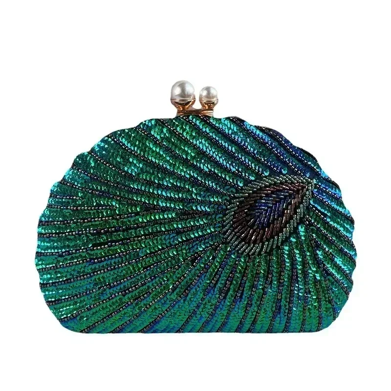 New Luxury Peacock Green Clutc - Luxury Bags Green review and price
