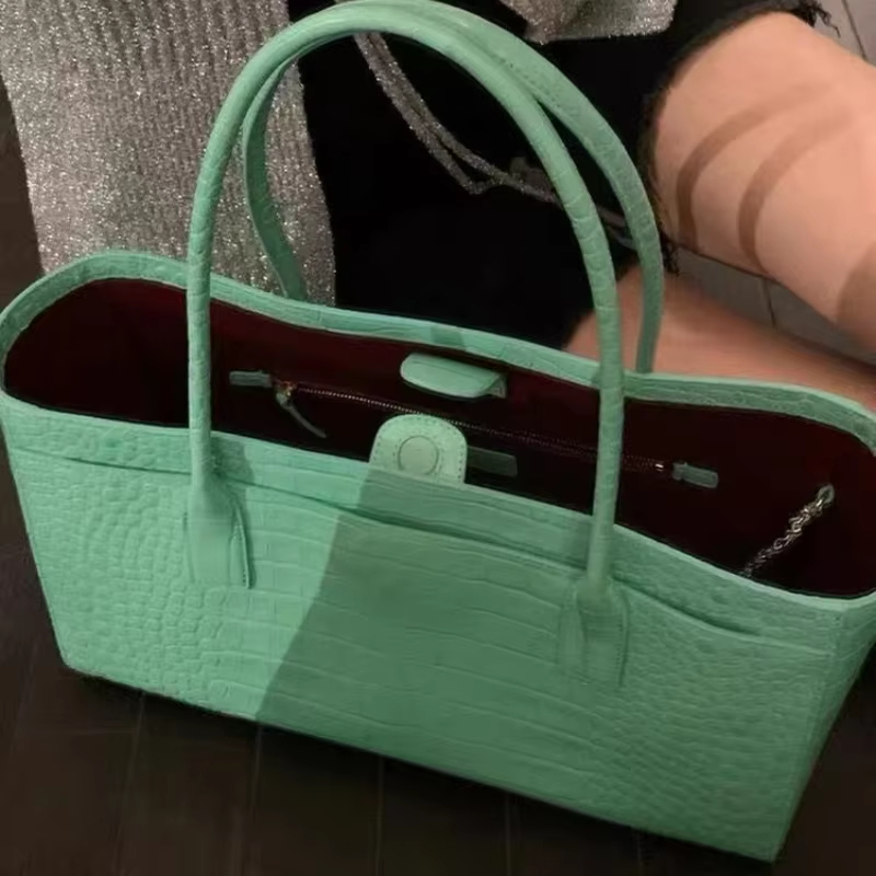 Free Shipping Crocodile-emboss - Luxury Bags Green review and price