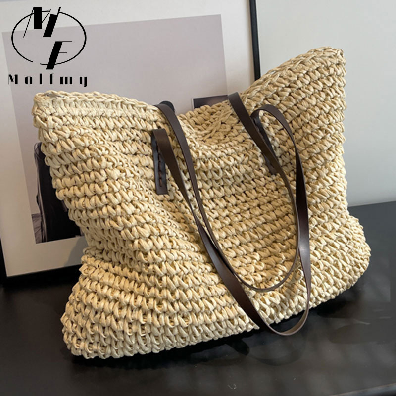 Straw Woven Tote Bags Casual L - Luxury Bags Vendor review and price