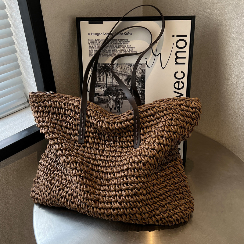 Straw Woven Tote Bags Casual L - Luxury Bags Vendor review and price